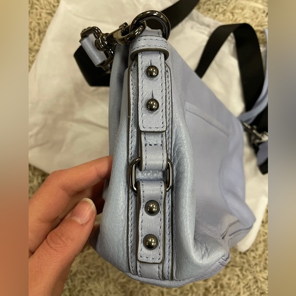 Aimee Kestenberg Blue Leather Crossbody Zip Me Up Purse - Picture 8 of 10